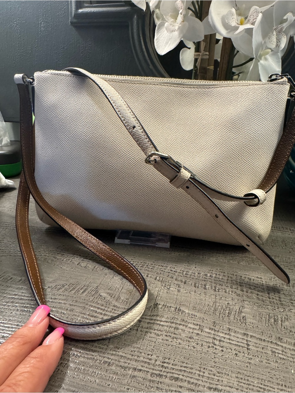 Coach Crossbody Bag in Ivory and Brown - Picture 7 of 12